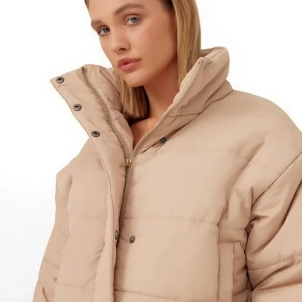 🌻THE FIFTH LABEL Tan Remake Cropped Puffer Jacket US SIZE 6